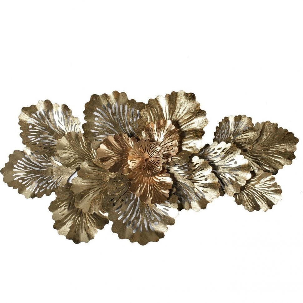 Декор настенный "Листья" золотой 136,5*69,5*12,5см (TT-00004843)