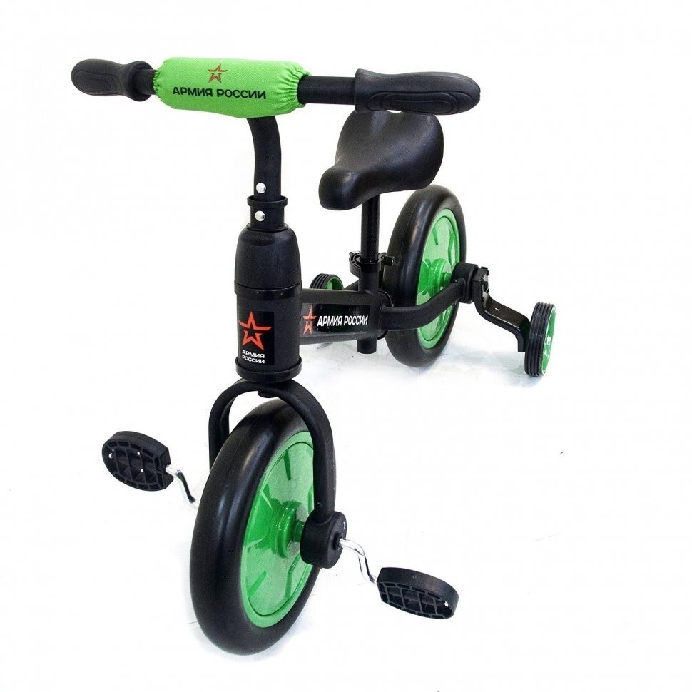 Детский беговел/велосипед ''Тактический'' (зеленый) (АР-03002)