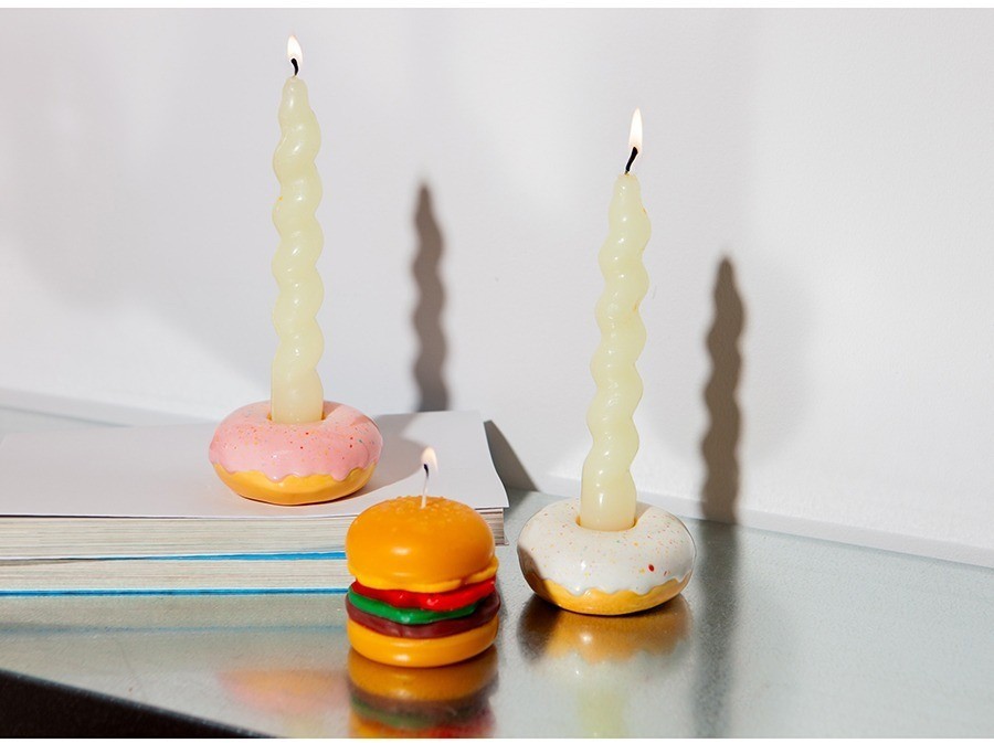 Подсвечник fast food, donut, D7 см, белый (78949)