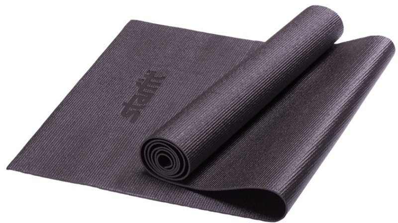 Коврик для йоги и фитнеса FM-101, PVC, 183x61x0,3 см, черный (2104792)