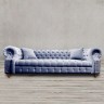 Диван Оскар Oscar/Velvet 20, дерево, текстиль, blue, ROOMERS FURNITURE