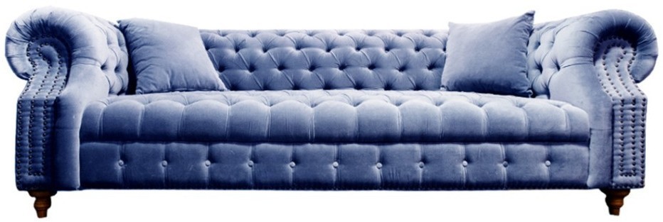 Диван Оскар Oscar/Velvet 20, дерево, текстиль, blue, ROOMERS FURNITURE