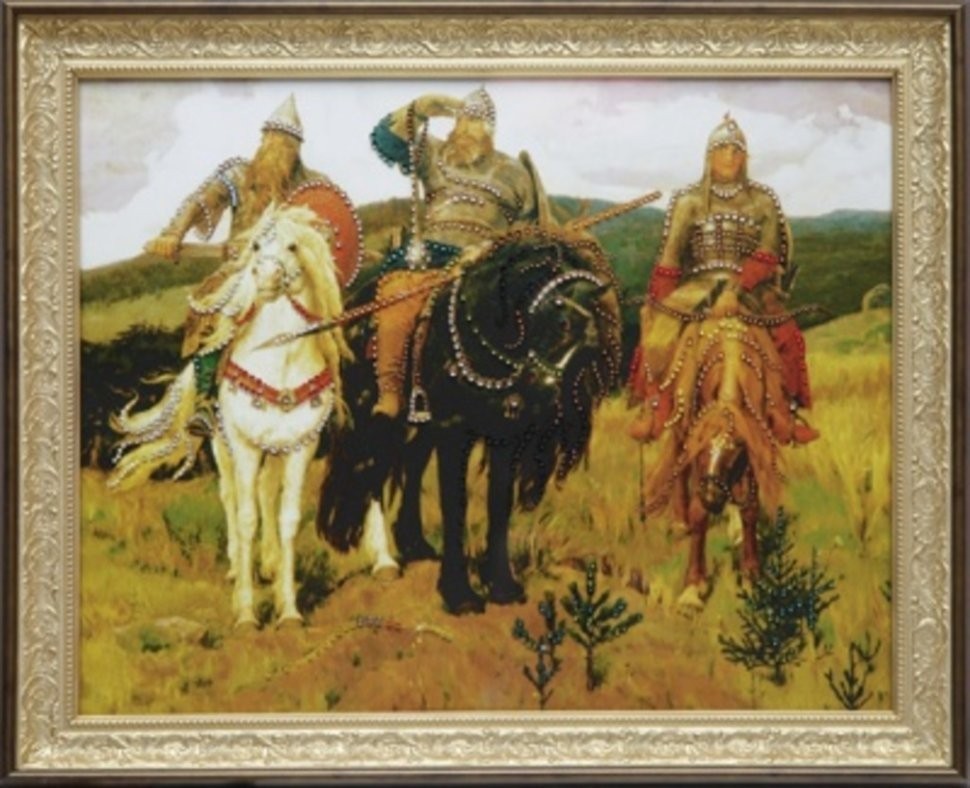 Картина Три Богатыря с кристаллами Swarovski (1811)