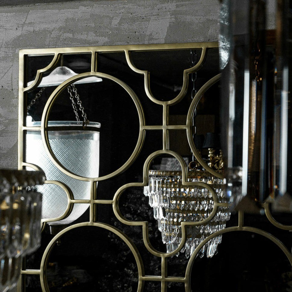 Зеркало D149, сталь, стекло, Antique brass, ROOMERS FURNITURE