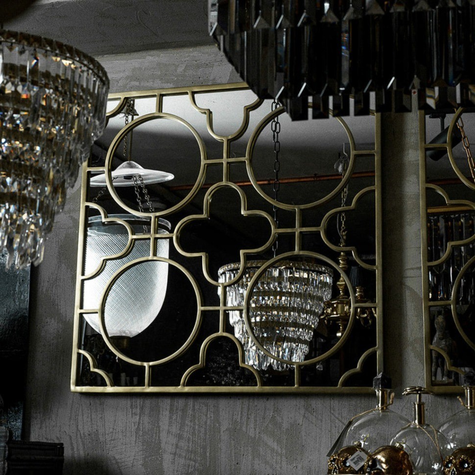 Зеркало D149, сталь, стекло, Antique brass, ROOMERS FURNITURE