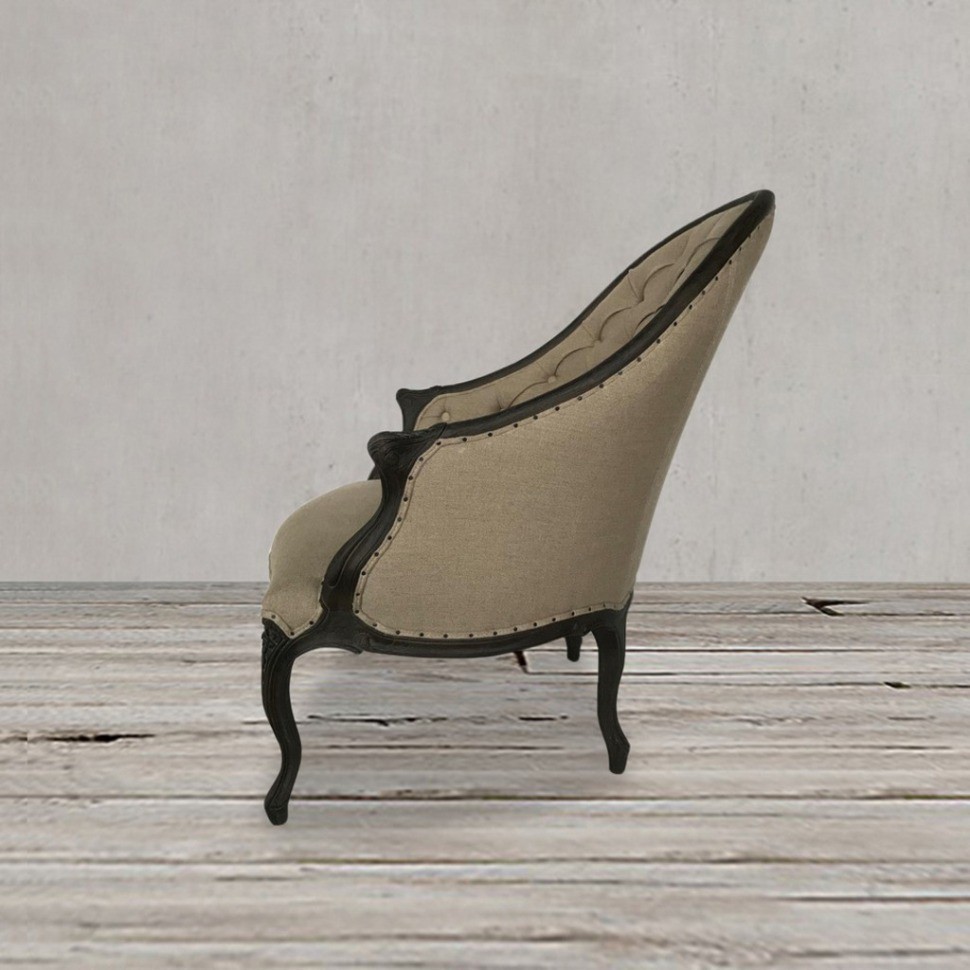 Кресло CH-23BF, каркас массив дуба, обивка лен, Cream, ROOMERS FURNITURE