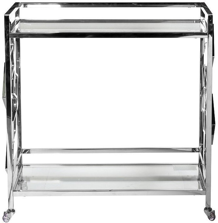Стол-тележка сервировочная стекло прозр/хром 80*40*83 (TT-00004814)