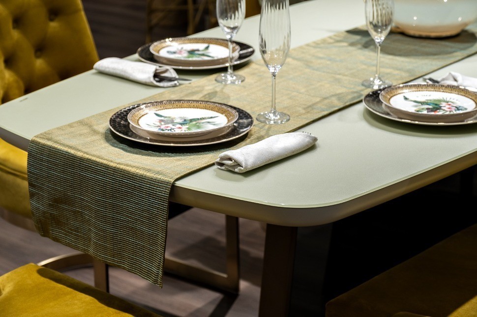 Текстильная дорожка для стола Нефрит зеленая 35*180см (TT-00011429)