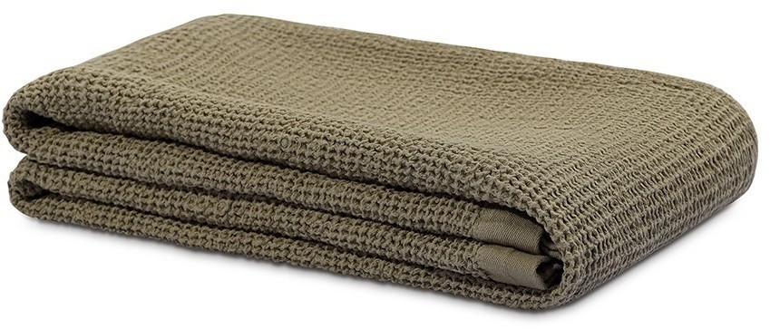 Полотенце банное из умягченной вафли цвета хаки из коллекции essential, 70x140 см (79178)