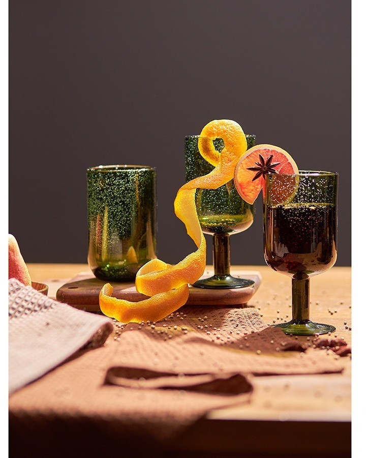 Набор бокалов для вина flowi, 410 мл, темно-зеленые, 2 шт. (77882)