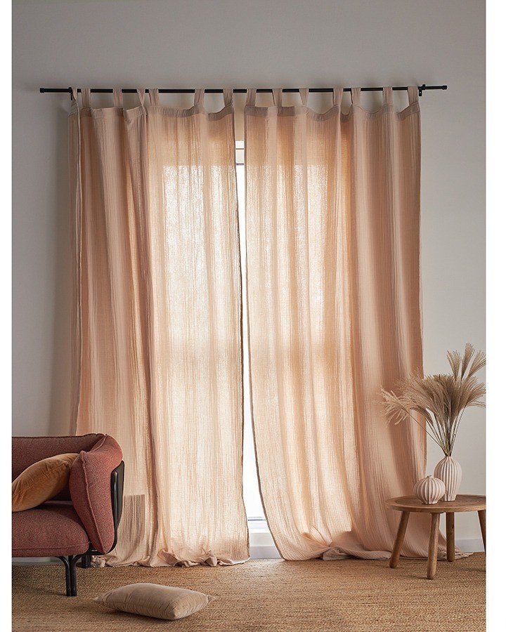 Штора из муслина бежевого цвета из коллекции essential, 150х290 см (77780)