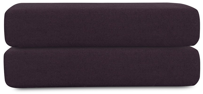 Простыня на резинке из стираного перкаля сливового цвета из коллекции essential, 200х200х30 см (77767)