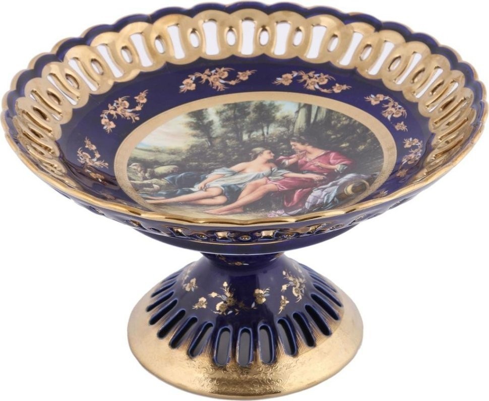 Конфетница "влюбленная пара" золотая диаметр=25 см высота=14 см под. упак. Lefard (77-035)