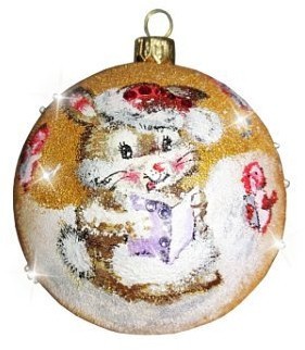 Картина Шар символ года Кролик с книгой с кристаллами Swarovski (2610)