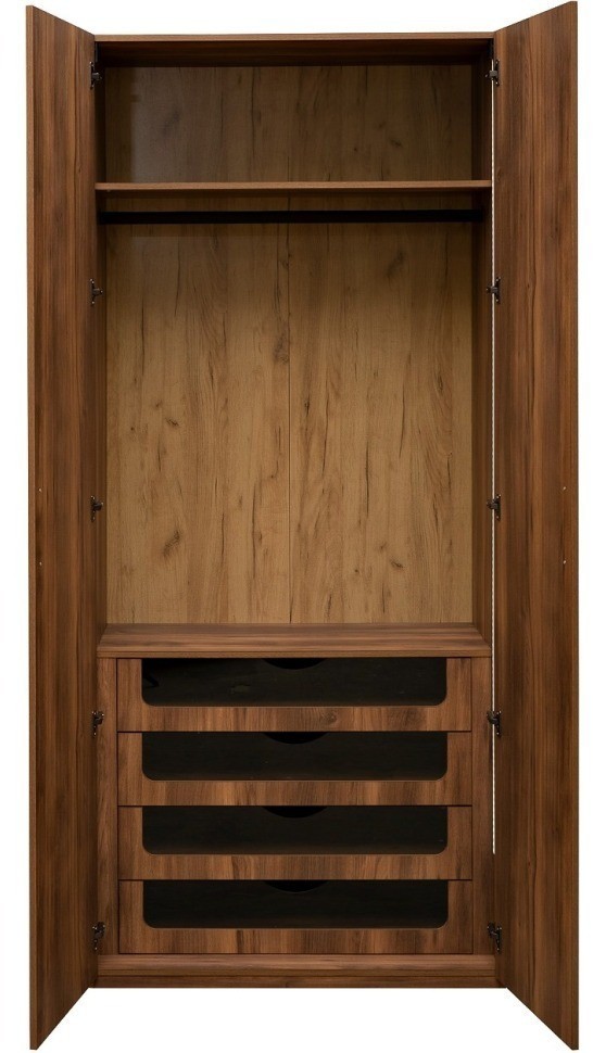 Шкаф Alto двухдверый c выдвижными ящиками, цвет орех Франклин, глухой 100*57*228.5см (TT-00012798)