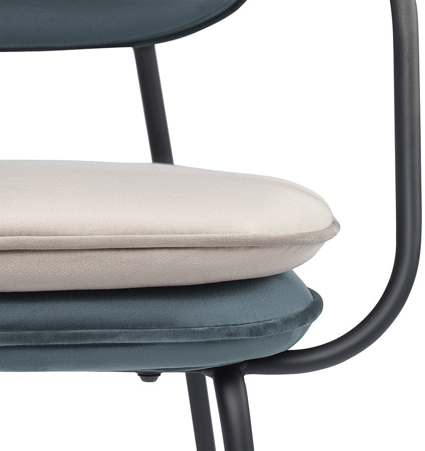 Стул с подлокотниками pea, велюр, сине-зеленый/бежевый (77079)