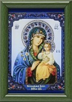 Икона Божией Матери Неувядаемый цвет малая с кристаллами Swarovski (1615)