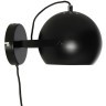 Лампа настенная ball с подвесом, D18 см, черная матовая, черный шнур (67850)