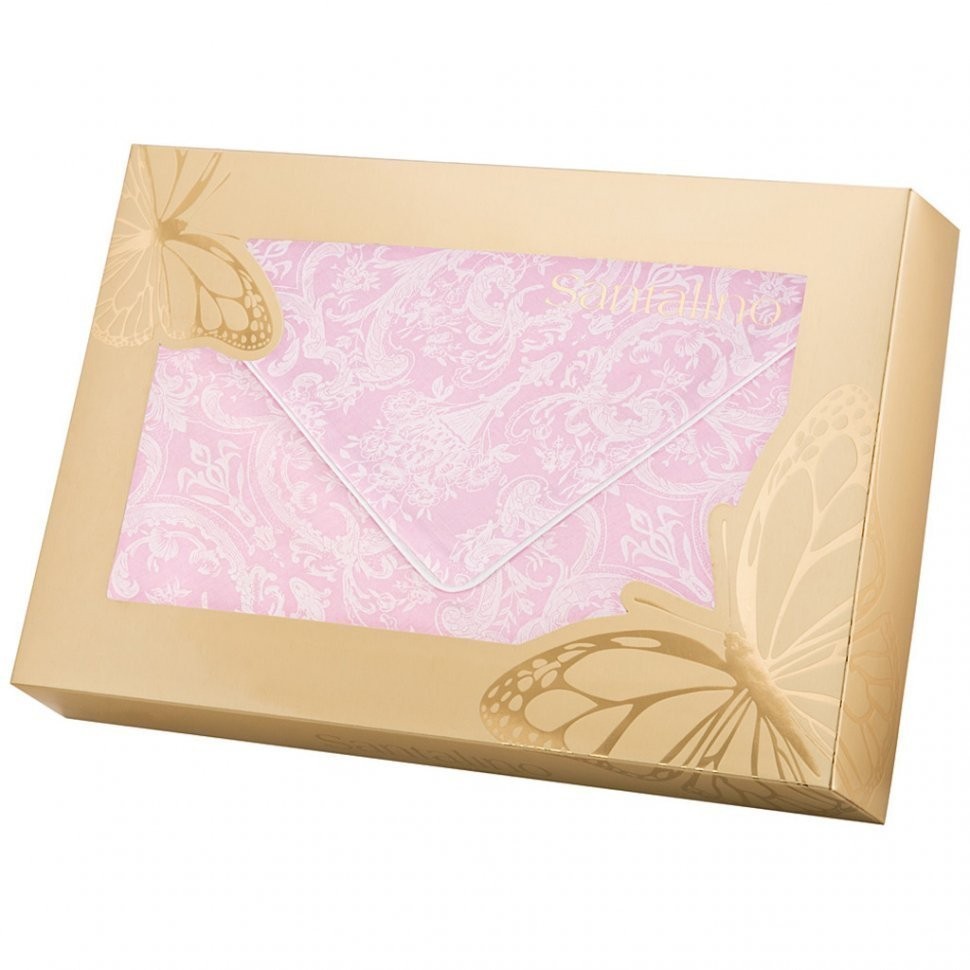 Кпб евро "грёзы",розовый,подод 200х220-1шт,прост220х220-1шт,нав 50х70-2шт,100% хлопок. SANTALINO (984-930)