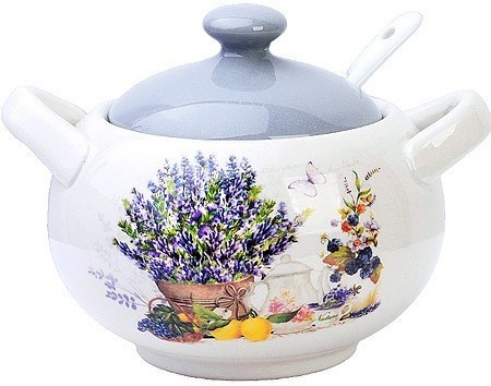 Сахарница с крышкой 375 мл с ложкой Утренняя свежесть LORAINE (60194)