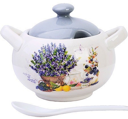 Сахарница с крышкой 375 мл с ложкой Утренняя свежесть LORAINE (60194)