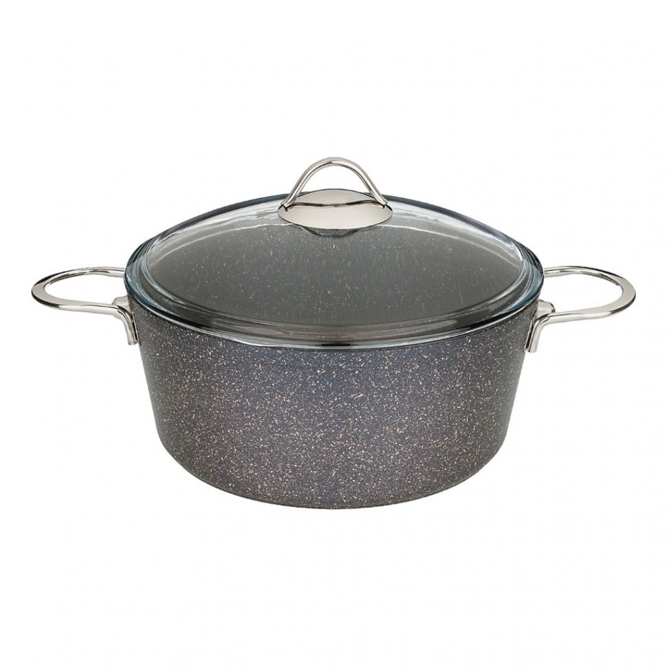 Кастрюля - сотейник agness со стекл. крышкой и антипригар. покрытием, серия granite, 24х11см, 4,1л Agness (952-037)