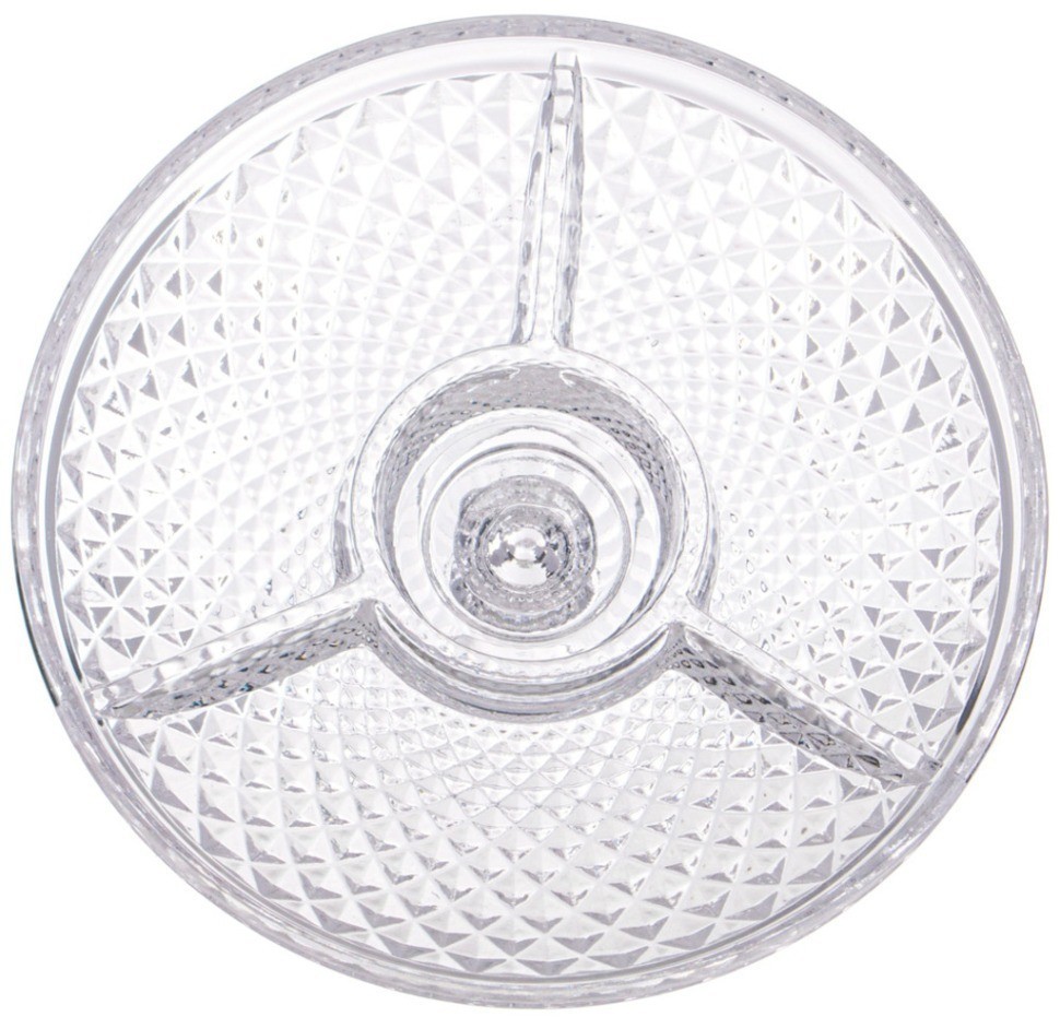 Блюдо на ножке 3 секции, 19x11 см Alegre Glass (337-131)