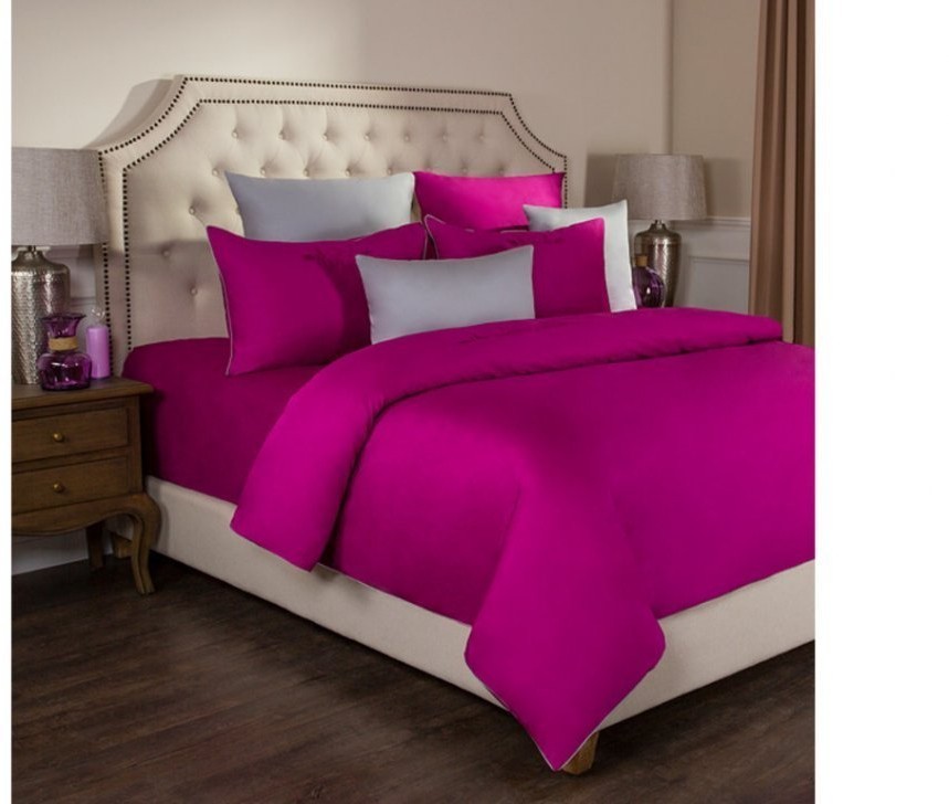 Кпб евро "богема"х/б 100%,фуксия, сатин,выш,под200х220 -1шт., прост240х240 -1шт., нав 50х70х5 SANTALINO (985-007)