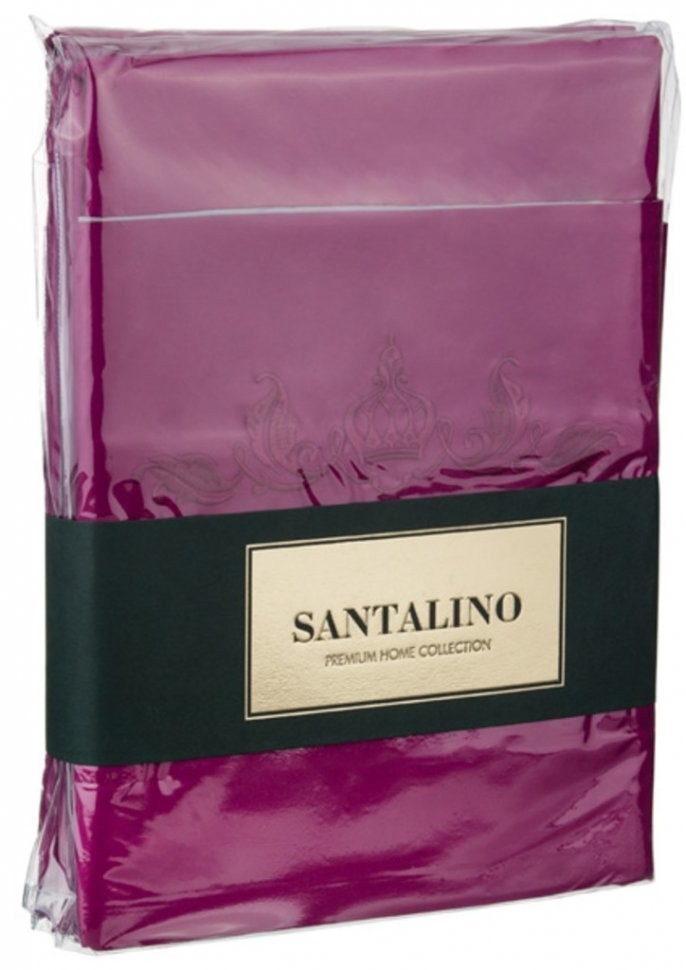 Кпб евро "богема"х/б 100%,фуксия, сатин,выш,под200х220 -1шт., прост240х240 -1шт., нав 50х70х5 SANTALINO (985-007)