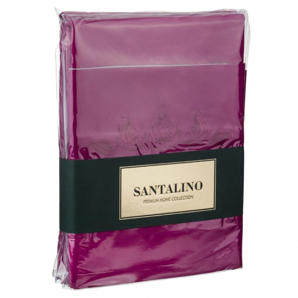 Кпб евро "богема"х/б 100%,фуксия, сатин,выш,под200х220 -1шт., прост240х240 -1шт., нав 50х70х5 SANTALINO (985-007)