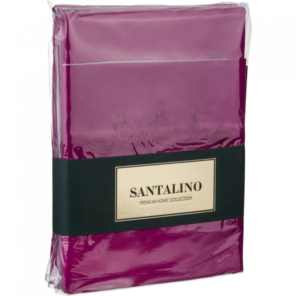 Кпб евро "богема"х/б 100%,фуксия, сатин,выш,под200х220 -1шт., прост240х240 -1шт., нав 50х70х5 SANTALINO (985-007)