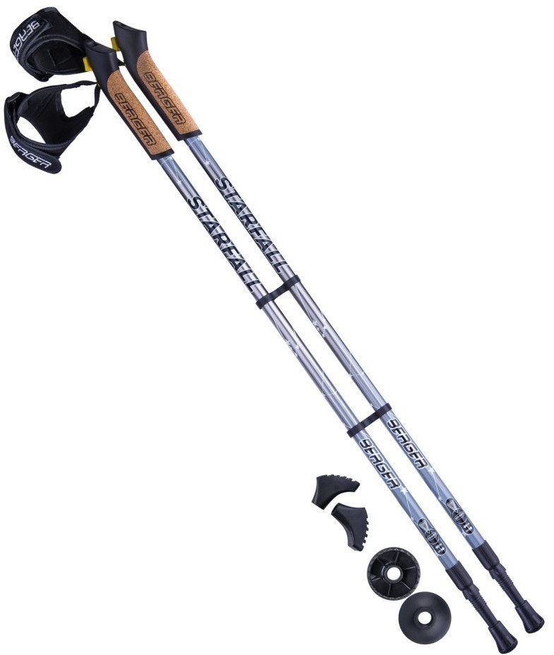 Палки для скандинавской ходьбы Starfall, 77-135 см, 2-секционные, серый/чёрный/белый (291792)