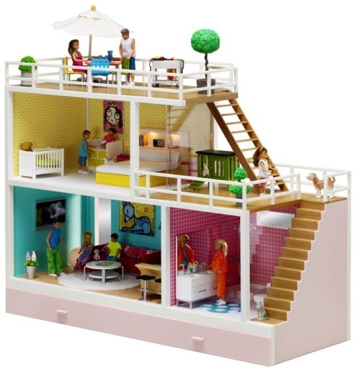 Кукольный домик "Стокгольм", с розетками для освещения, с бассейном, для кукол 12 см (LB_60903200)