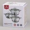 Набор кастрюль эмалированный, серия "lavender cats 6пр. 2,0/2,8/3,8л диа.18/20/22см Agness (943-107)