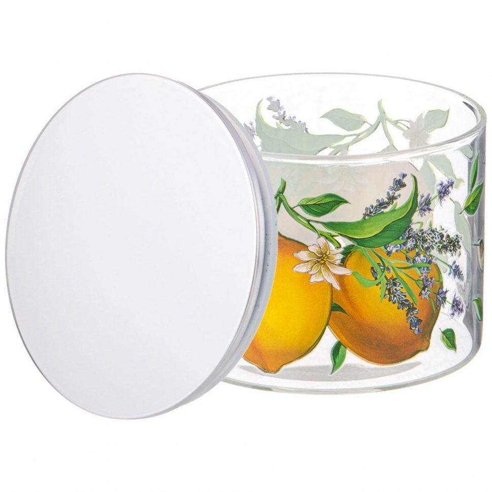 Емкость для сыпучих agness "прованс лимоны" , 520 мл боросиликатное стекло10*8,7 см Agness (887-125)