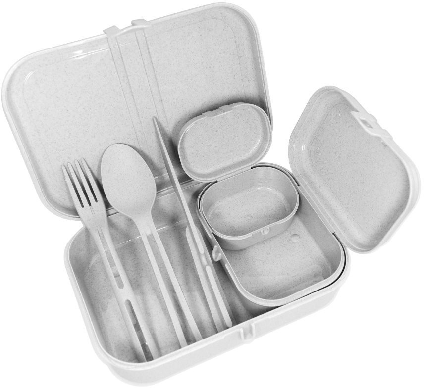 Набор ланч-боксов и столовых приборов pascal, organic, серый, 3 шт. (67289)