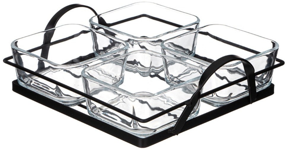 Менажница 4 секции на метал. подставке Agness (172-158)