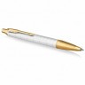 Ручка шариковая Parker "IM Premium Pearl GT" жемчужный лак позолота синяя 143854 (89441)