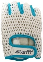 Перчатки для фитнеса SU-110, белый/голубой (165001)