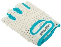 Перчатки для фитнеса SU-110, белый/голубой (165001)