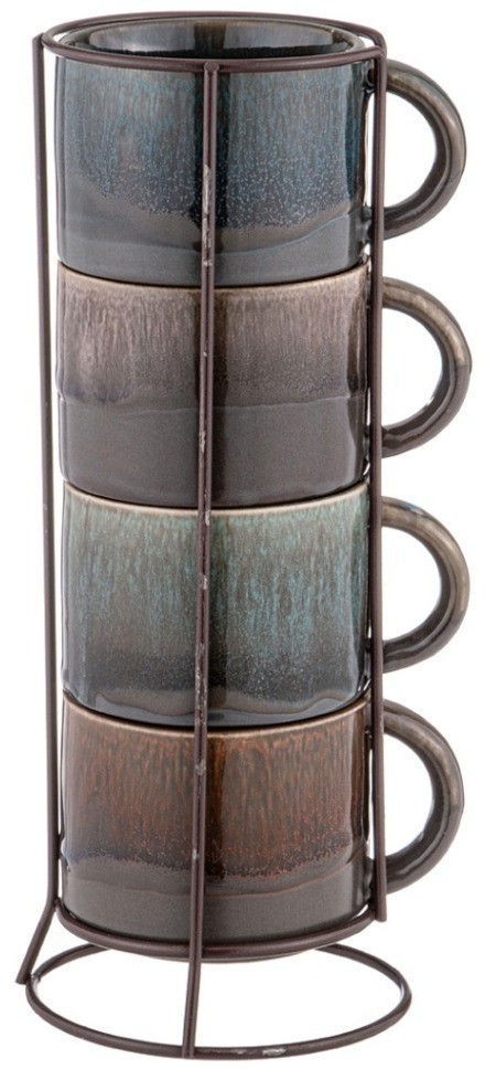 Набор чашек из 4 шт. на металлической подставке 180 мл Lefard (155-775)