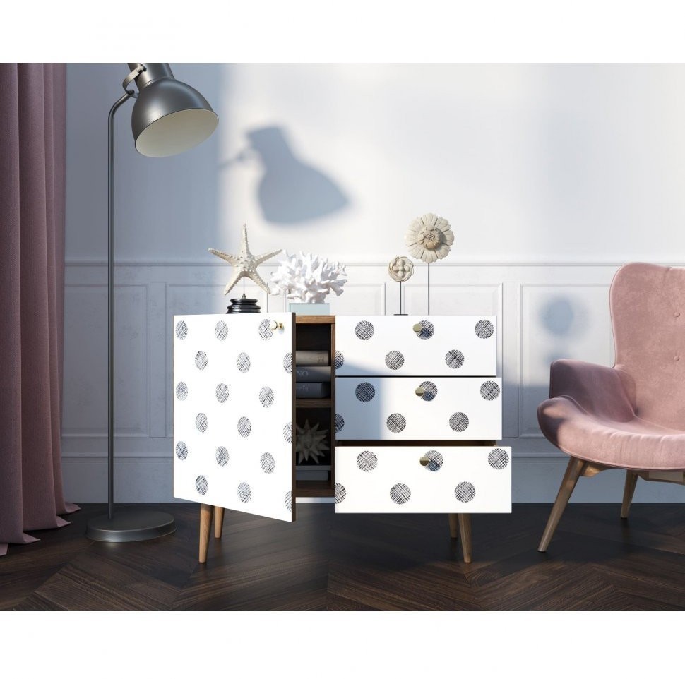 Комод Berber три ящика и дверка 35 принт арт BB34/Print_35-ET