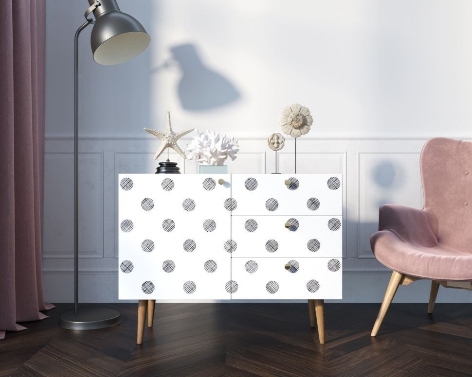 Комод Berber три ящика и дверка 35 принт арт BB34/Print_35-ET