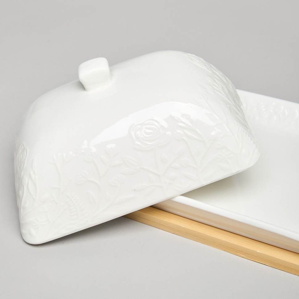 Масленка lefard "meadow" на дер. подставке 17*12,5*8 см (587-241)