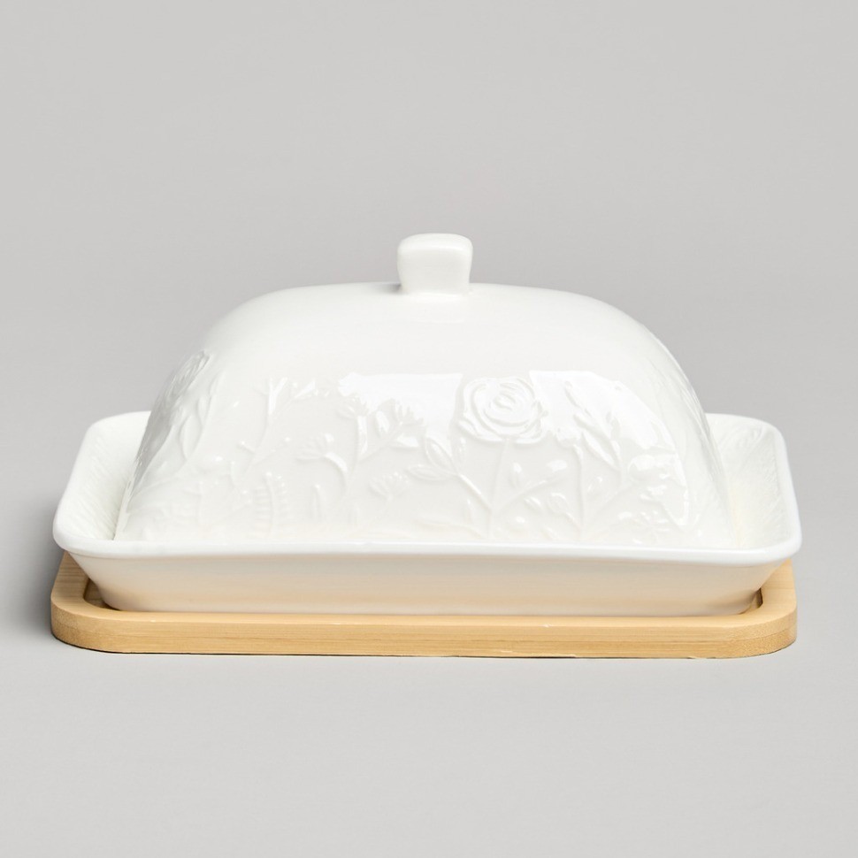 Масленка lefard "meadow" на дер. подставке 17*12,5*8 см (587-241)