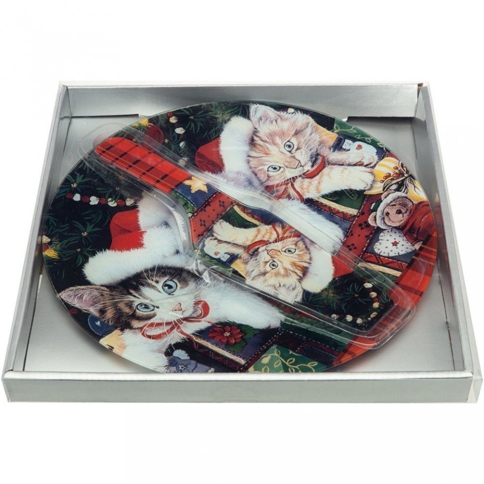 Блюдо для торта с лопаткой коллекция "рождественская сказка" 28 см Lefard (198-165)