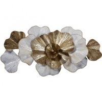 Декор настенный &quot;Цветы&quot; бело-золотые 67,3*42,5*6,4см (TT-00001941)