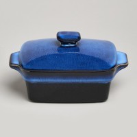 Форма для запекания с крышкой / масленка reactive blue 16,5*10*5/9 см 250 мл Agness (780-133)