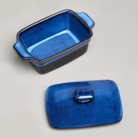 Форма для запекания с крышкой / масленка reactive blue 16,5*10*5/9 см 250 мл Agness (780-133)