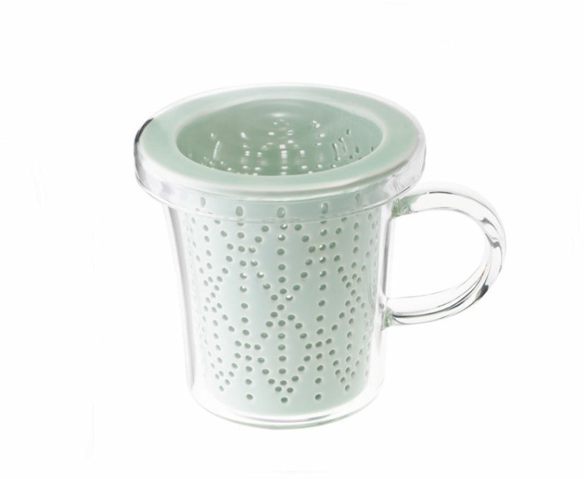 Кружка с ситечком C080-36ACE, стекло,фарфор, Celadon, LOVERAMICS